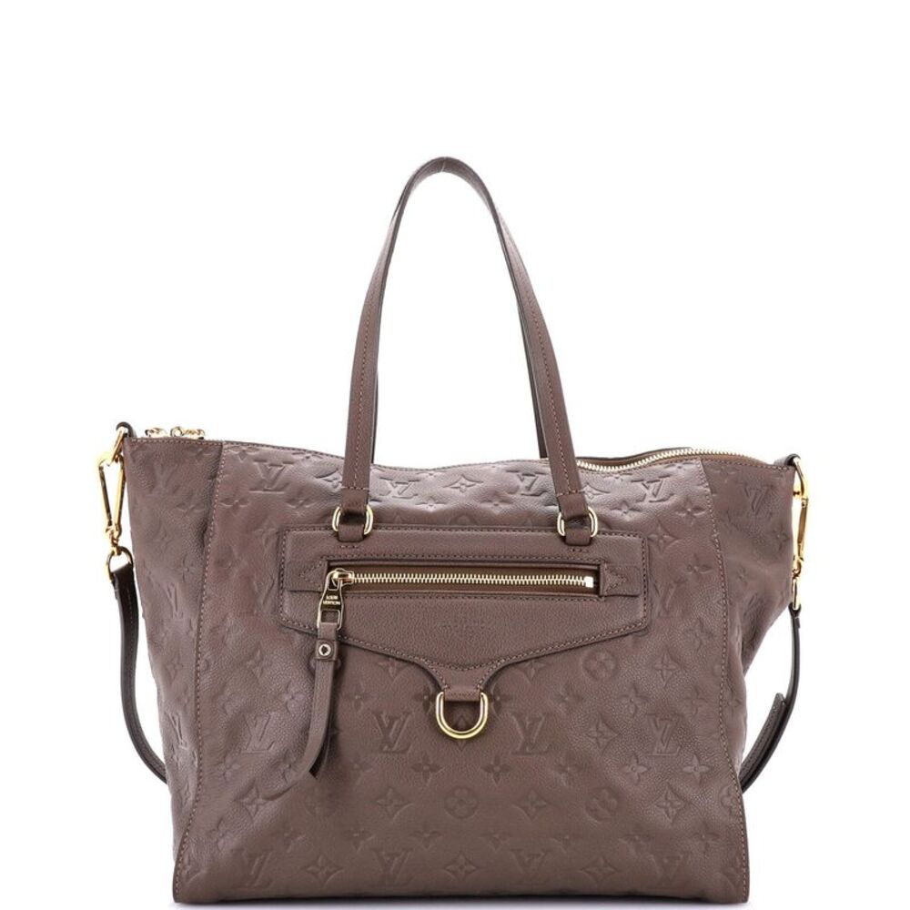 Louis Vuitton Brown Tote with Gold Hardware and Structured Design